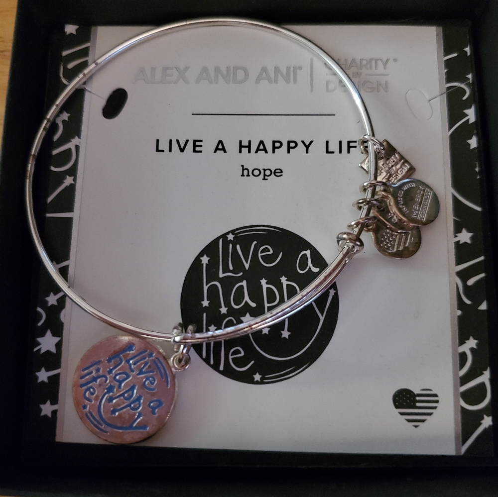 Like new Alex and Ani Live a Happy Life bracelet